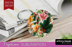 3D Flowers Keychain PNG - Summer Keychain Sublimation Product Image 1