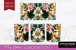 3D Flowers Mug Wrap - Summer Mug PNG Sublimation Product Image 1