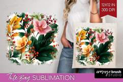 3D Flowers Tote Bag - Summer Tote Bag PNG Sublimation Product Image 1