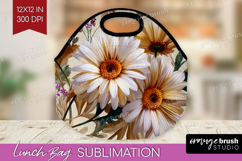 3D Flowers Lunch Bag - Summer Lunch Bug PNG Sublimation Product Image 1