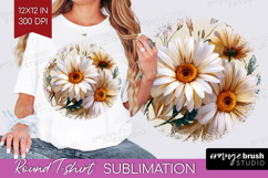 3D Flowers Round Tshirt Background - Summer PNG Sublimation Product Image 1