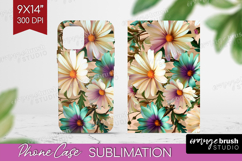 3D Flowers Phone Case PNG - Summer Case PNG Sublimation Product Image 1
