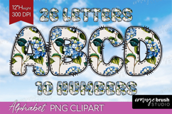 Summer Flowers Doodle Aphabet Clipart - Floral Letters PNG Product Image 1