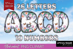 Summer Flowers Doodle Aphabet Clipart - Floral Letters PNG Product Image 1
