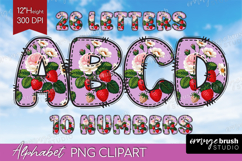 Summer Flowers Doodle Aphabet Clipart - Floral Letters PNG Product Image 1
