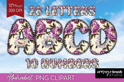 Summer Flowers Doodle Aphabet Clipart - Floral Letters PNG Product Image 1
