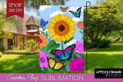 Summer Garden Flag Sublimation - Sping Welcome Sign PNG Product Image 1