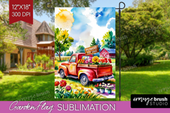 Summer Garden Flag Sublimation - Sping Welcome Sign PNG Product Image 1