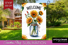 Summer Garden Flag Sublimation - Sping Welcome Sign PNG Product Image 1