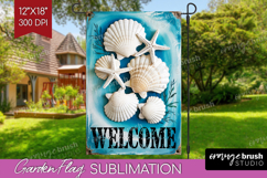 Summer Garden Flag Sublimation - Sping Welcome Sign PNG Product Image 1