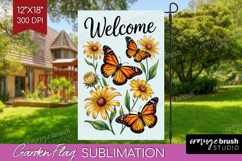 Summer Garden Flag Sublimation - Sping Welcome Sign PNG Product Image 1