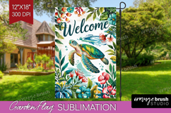 Summer Garden Flag Sublimation - Sping Welcome Sign PNG Product Image 1
