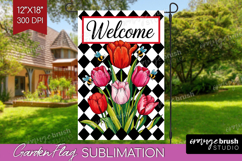 Summer Garden Flag Sublimation - Sping Welcome Sign PNG Product Image 1