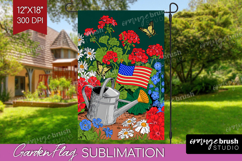 Summer Garden Flag Sublimation - Sping Welcome Sign PNG Product Image 1