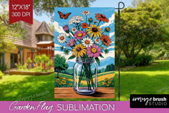 Summer Garden Flag Sublimation - Sping Welcome Sign PNG Product Image 1