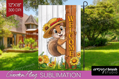 Summer Garden Flag Sublimation - Sping Welcome Sign PNG Product Image 1