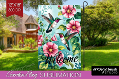 Summer Garden Flag Sublimation - Sping Welcome Sign PNG Product Image 1