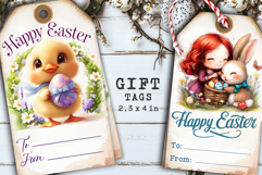 Easter Gift Tags, Easter labels, Bunny label tags Product Image 2