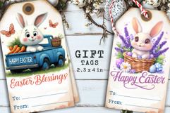 Easter Gift Tags, Easter labels, Bunny label tags Product Image 5