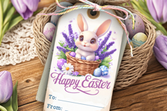 Easter Gift Tags, Easter labels, Bunny label tags Product Image 4