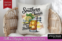 Tea Bourbon Cocktail Pillow Sublimation Summer Drink Pillow Product Image 1