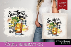 Tea Bourbon Cocktail Tote Bag Summer Drink Tote Bag PNG Product Image 1