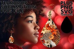 Watercolor Leopard &amp; Sunflower Sublimation Earrings Product Image 1