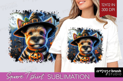 Terrier Dog Square Tshirt Background Halloween PNG Product Image 1