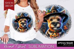 Terrier Dog Round Tshirt Background Halloween PNG Product Image 1