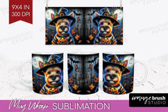 Terrier Dog Mug Wrap Halloween Mug PNG Sublimation Product Image 1