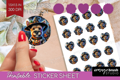 Terrier Dog Round Sticker Halloween Printable Sticker Sheet Product Image 1
