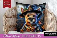 Terrier Dog Pillow Sublimation Halloween Pillow Cover PNG Product Image 1