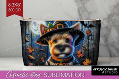 Terrier Dog Cosmetic Bag Halloween Makeup Bag PNG Product Image 1