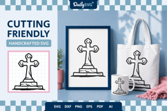 Tombstone Bold Line SVG Halloween Graveyard Cut File Product Image 1