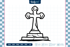 Tombstone Bold Line SVG Halloween Graveyard Cut File Product Image 3