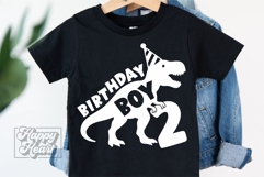 TRex 2nd Birthday Boy SVG - Two Dinosaur Shirt PNG Product Image 5