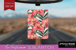 Tropical Flowers Air Freshener PNG - Floral PNG Sublimation Product Image 1