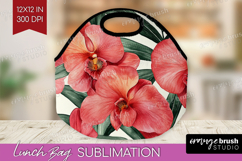 Tropical Flowers Lunch Bag - Floral Lunch Bug PNG Product Image 1
