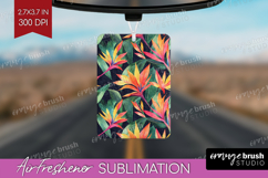 Tropical Flowers Air Freshener PNG - Floral PNG Sublimation Product Image 1