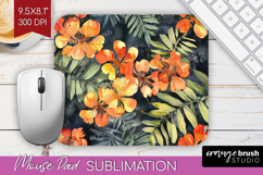 Tropical Flowers Mouse Pad Sublimation - Floral Mousepad PNG Product Image 1