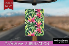 Tropical Flowers Air Freshener PNG - Floral PNG Sublimation Product Image 1