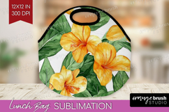 Tropical Flowers Lunch Bag - Floral Lunch Bug PNG Product Image 1