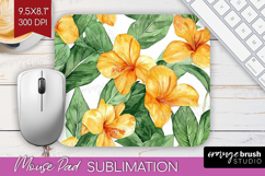 Tropical Flowers Mouse Pad Sublimation - Floral Mousepad PNG Product Image 1