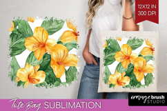 Tropical Flowers Tote Bag - Floral Tote Bag PNG Sublimation Product Image 1
