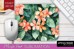 Tropical Flowers Mouse Pad Sublimation - Floral Mousepad PNG Product Image 1