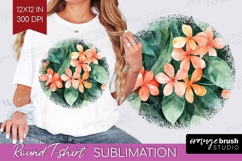 Tropical Flowers Round Tshirt Background - Floral PNG Product Image 1