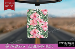 Tropical Flowers Air Freshener PNG - Floral PNG Sublimation Product Image 1