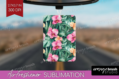 Tropical Flowers Air Freshener PNG - Floral PNG Sublimation Product Image 1