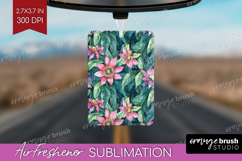 Tropical Flowers Air Freshener PNG - Floral PNG Sublimation Product Image 1