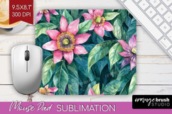 Tropical Flowers Mouse Pad Sublimation - Floral Mousepad PNG Product Image 1